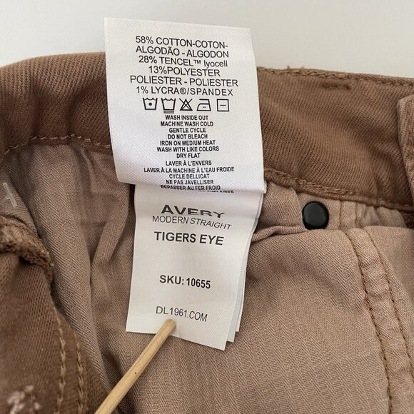 DL1961 Avery Modern Straight Jeans Men's brown denim jeans size 31x34 - Picture 9 of 9